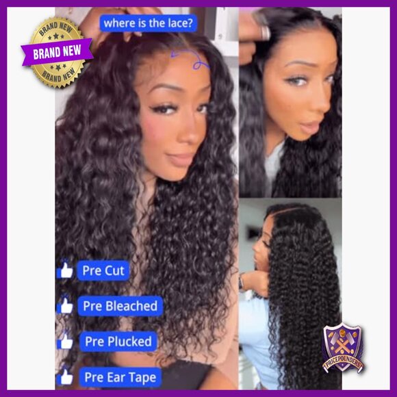 13x6 Water Wave Human Hair Wig, Glueless Pre-Cut Lace, Beginner Friendly main image 6